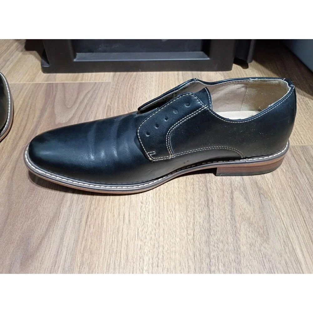 Dexter Men's Comfort Memory Foam Black Faux Leather Oxford Shoes Size 10.5